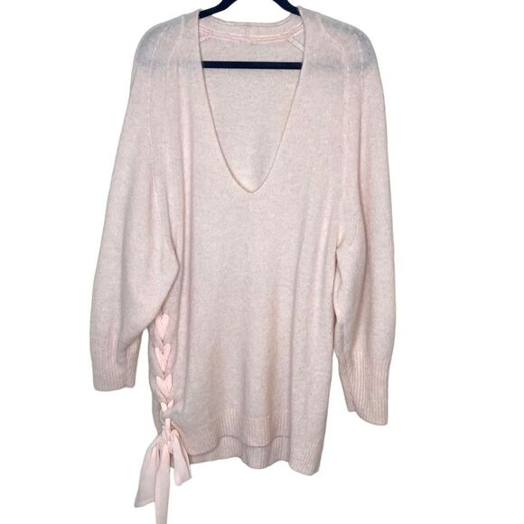 Free People Heart It Lace Up V-Neck Sweater Dress - Picture 5 of 11